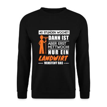 Only A Farmer will Understand it - Unisex Sweatshirt - black - Front - Alina (178cm) & Michal (187cm)