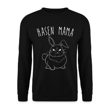 Hasen Mama - Unisex Pullover - Schwarz - Vorne - Alina (178cm) & Michal (187cm)