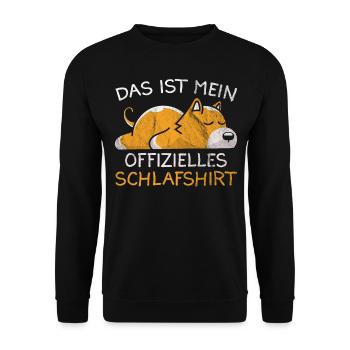 Das ist mein offizielles Schlafshirt - Unisex Pullover - Schwarz - Vorne - Alina (178cm) & Michal (187cm)