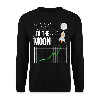 Bitcoin to the moon - Unisex Pullover - Schwarz - Vorne - Alina (178cm) & Michal (187cm)