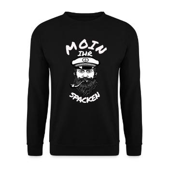 Moin Ihr Spacken Boot Kapitän Segelboot - Unisex Pullover - Schwarz - Vorne - Alina (178cm) & Michal (187cm)