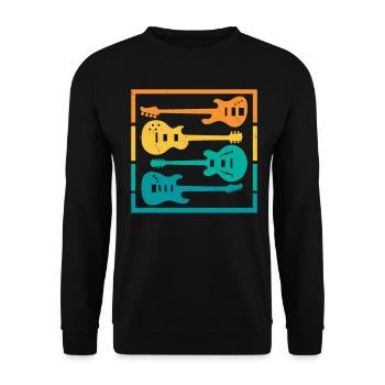Guitare Électrique Guitares Électriques Guitare Électrique Basse Instrument - Sweat-shirt Unisexe - noir - Devant - Alina (178cm) & Michal (187cm)
