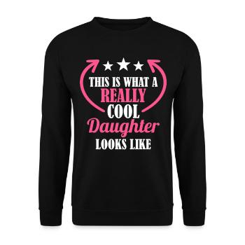 Wirklich coole Tochter - Unisex Pullover - Schwarz - Vorne - Alina (178cm) & Michal (187cm)