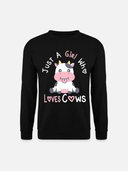 Just A Girl Who Loves Cows - Süße Kuh Milchkuh - Unisex Pullover - Schwarz