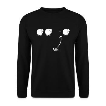 Bauern Sarkasmus Design - Das Schwarze Schaf - Unisex Pullover - Schwarz - Vorne - Alina (178cm) & Michal (187cm)