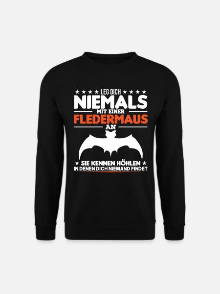 Fledermaus Spruch Tierliebhaber Fledermäuse - Unisex Pullover - Schwarz
