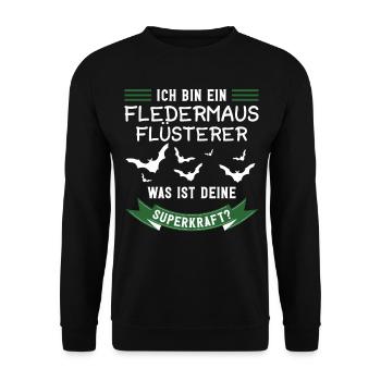 Bat Tierliebhaber Fledermäuse - Unisex Pullover - Schwarz - Vorne - Alina (178cm) & Michal (187cm)