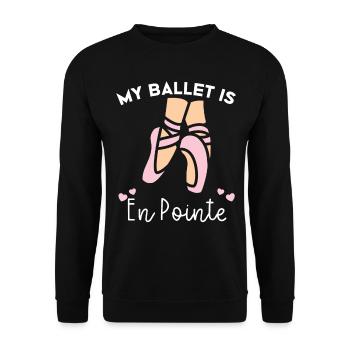 My Ballet is En Pointe - Unisex Sweatshirt - black - Front - Alina (178cm) & Michal (187cm)