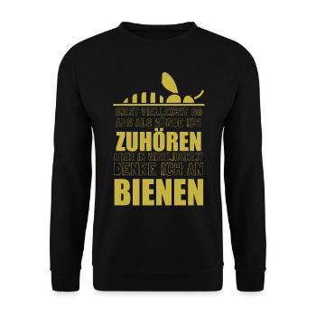 Hobbyimker Imker Bienen Flüsterer Imkern Honig - Unisex Pullover - Schwarz - Vorne - Alina (178cm) & Michal (187cm)