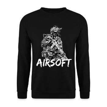 Airsoft / Softair / Softgun / AEG Airsoft Milsim - Sweat-shirt Unisexe - noir - Devant - Alina (178cm) & Michal (187cm)