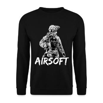 Airsoft / Softair / Softgun / AEG Airsoft Milsim - Sweat-shirt Unisexe - noir - Devant - Alina (178cm) & Michal (187cm)