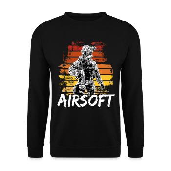 Airsoft / Softair / Softgun / AEG Airsoft Milsim - Sweat-shirt Unisexe - noir - Devant - Alina (178cm) & Michal (187cm)