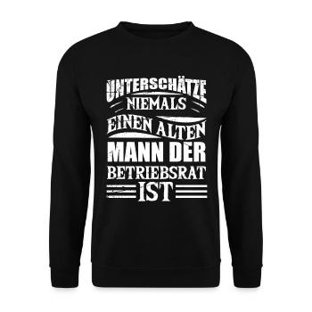 Lustiger Spruch für die Betriebsratswahlen - Unisex Pullover - Schwarz - Vorne - Alina (178cm) & Michal (187cm)