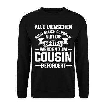 Bester Cousin - Unisex Pullover - Schwarz - Vorne - Alina (178cm) & Michal (187cm)