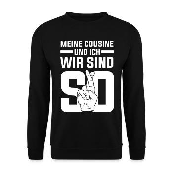 Cousine Beste Freunde - Unisex Pullover - Schwarz - Vorne - Alina (178cm) & Michal (187cm)