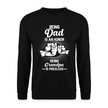 Großvater Großvater Großvater - Unisex Pullover - Schwarz - Vorne - Alina (178cm) & Michal (187cm)
