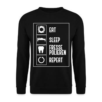 Zahnarzt Eat Fresse Polieren Zahnarzthelferin - Unisex Pullover - Schwarz - Vorne - Alina (178cm) & Michal (187cm)