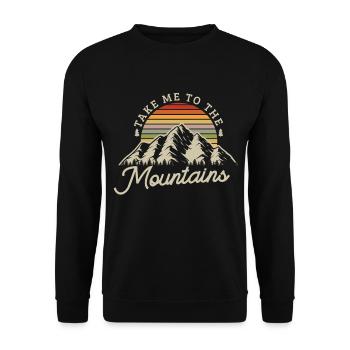 Take me to the mountains Hiking Fan Trekking - Unisex Sweatshirt - black - Front - Alina (178cm) & Michal (187cm)