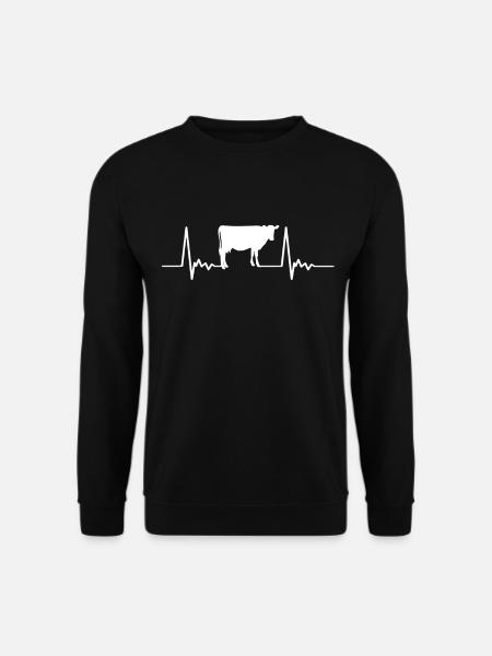 Herzschlag Kuh - Unisex Pullover - Schwarz