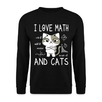 I Love Math And Cats - Math Teacher Gift - Unisex Sweatshirt - black - Front - Alina (178cm) & Michal (187cm)