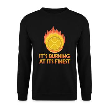 It Burns At Its Finest Ripple XRP Crypto - Unisex Sweatshirt - black - Front - Alina (178cm) & Michal (187cm)