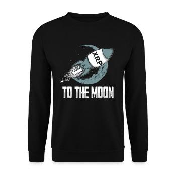 XRP To the Moon XRP Ripple Crypto Cryptocurrency - Unisex Sweatshirt - black - Front - Alina (178cm) & Michal (187cm)