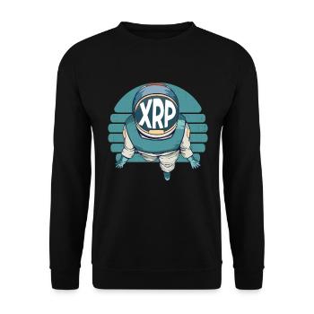 XRP Astronauter Ripple Crypto Cryptocurcy - Unisex Sweatshirt - black - Front - Alina (178cm) & Michal (187cm)