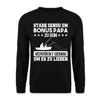 Stiefpapa Vatertag Stiefvater - Unisex Pullover - Schwarz - Vorne - Alina (178cm) & Michal (187cm)
