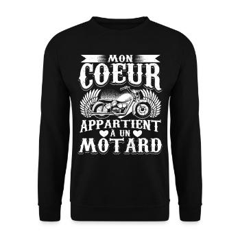 Motocyclette Motarde Motard - Sweat-shirt Unisexe - noir - Devant - Alina (178cm) & Michal (187cm)