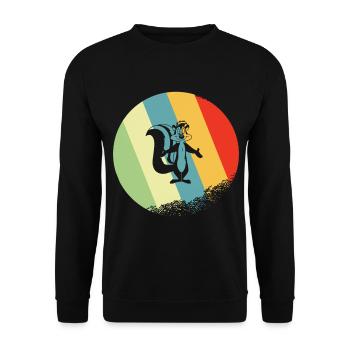 Stinktier Retro und Vintage Kreis - Unisex Pullover - Schwarz - Vorne - Alina (178cm) & Michal (187cm)