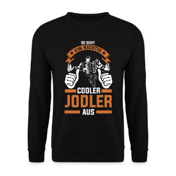 Jodlel Musik Jodler Jodelverein - Unisex Pullover - Schwarz - Vorne - Alina (178cm) & Michal (187cm)