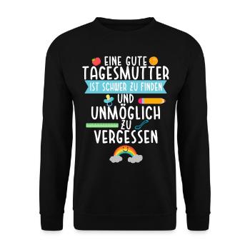 Erzieherin Gute Tagesmutter Kita Erzieher - Unisex Pullover - Schwarz - Vorne - Alina (178cm) & Michal (187cm)