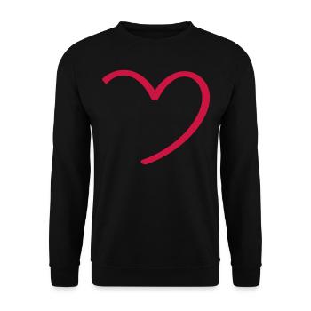 Rouge - Coeur - Amour - Sweat-shirt Unisexe - noir - Devant - Alina (178cm) & Michal (187cm)