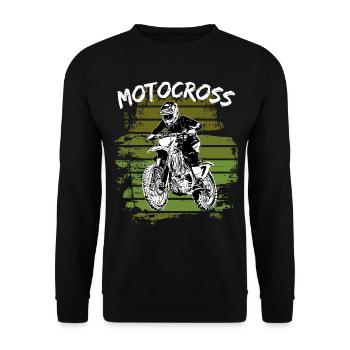 Motocross Design Enduro / Gift Idea / MX Retro - Unisex Sweatshirt - black - Front - Alina (178cm) & Michal (187cm)