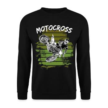 Motocross Design Enduro / Gift Idea / MX Retro - Unisex Sweatshirt - black - Front - Alina (178cm) & Michal (187cm)