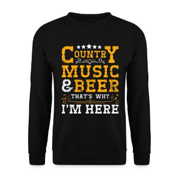 Country Music Countrymusic Beer Gift Idea - Unisex Sweatshirt - black - Front - Alina (178cm) & Michal (187cm)