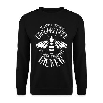 Hobbyimker Imker Bienen Flüsterer Imkern Honig - Unisex Pullover - Schwarz - Vorne - Alina (178cm) & Michal (187cm)