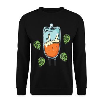 Bière goutte-à-goutte hôpital médecin secours boire secours - Sweat-shirt Unisexe - noir - Devant - Alina (178cm) & Michal (187cm)