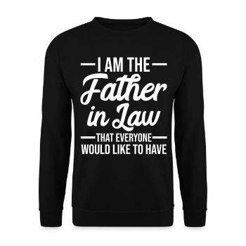 Schwiegervater Hochzeit - Unisex Pullover - Schwarz - Vorne - Alina (178cm) & Michal (187cm)