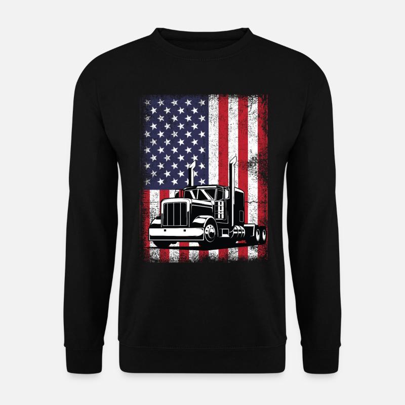 USA Flag Trucker - Unisex Sweatshirt - black