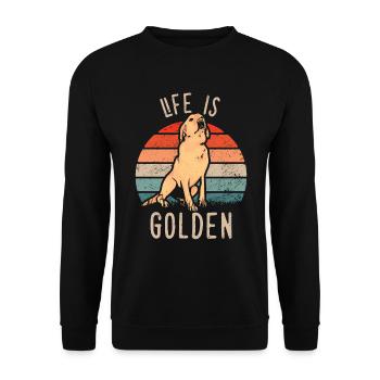 Golden Retriever - Life is golden - Dog - Unisex Sweatshirt - black - Front - Alina (178cm) & Michal (187cm)