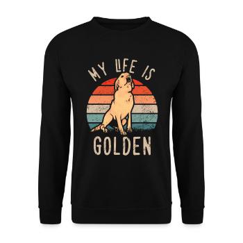 Golden Retriever - My life is golden - Chien - Sweat-shirt Unisexe - noir - Devant - Alina (178cm) & Michal (187cm)