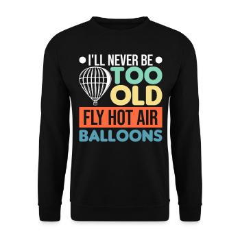 Ballon Ballonfahrer Heißluftballon - Unisex Pullover - Schwarz - Vorne - Alina (178cm) & Michal (187cm)