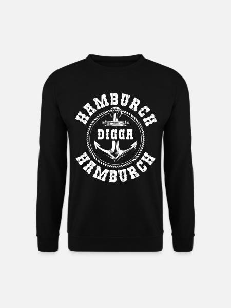 Hamburg Moin Digga Norddeutsch Hamburger Geschenk - Unisex Pullover - Schwarz