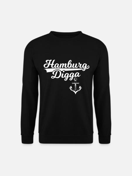 Hamburg Moin Digga Anker Norddeutsch Hamburger - Unisex Pullover - Schwarz