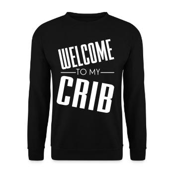 Welcome to my Crib - Unisex Pullover - Schwarz - Vorne - Alina (178cm) & Michal (187cm)