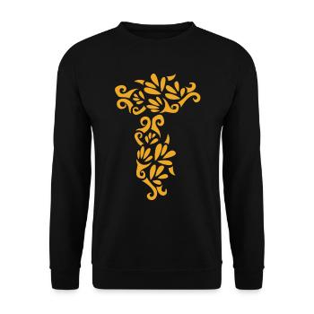 Abstract Rose Yellow - Unisex Sweatshirt - black - Front - Alina (178cm) & Michal (187cm)
