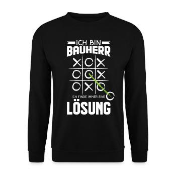Bauherr lustige Männer & Bauherr 2022 Geschenkidee - Unisex Pullover - Schwarz - Vorne - Alina (178cm) & Michal (187cm)
