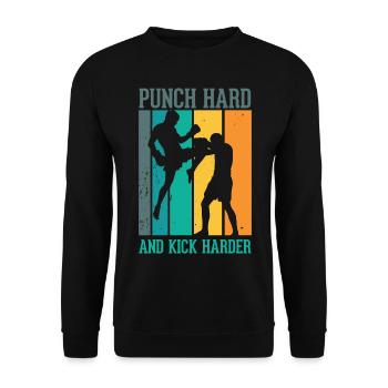 Kickboxing Kickboxer Boxing Martial Art - Unisex Sweatshirt - black - Front - Alina (178cm) & Michal (187cm)
