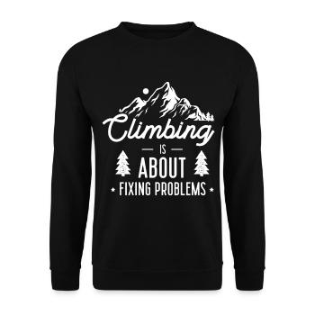 Climbing Rock Climbing Mountains - Unisex Sweatshirt - black - Front - Alina (178cm) & Michal (187cm)